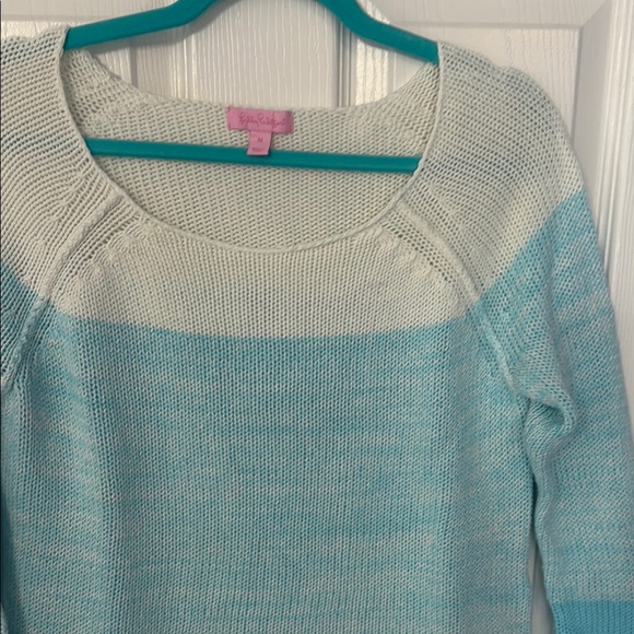Lilly Pulitzer Stylish Blue and White Women's Sweater - Picture 2 of 3